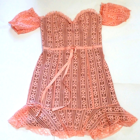 For Love & Lemon Dakota Lace Mini Dress Size M - Picture 13 of 14